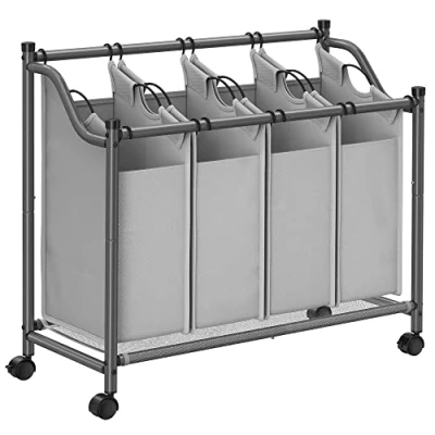 Afbeelding van Hoppa! Songmics Stoffen Wassorteerder Grijs Stof 87.5 x 38.5