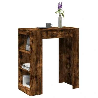 Afbeelding van vidaXL Bartafel met rekken 95x47x103,5 cm bewerkt hout gerookt eiken