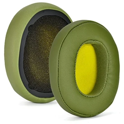 Afbeelding van Hesh 3 Eiwit lederen vervangende oorkussens compatibel met Skullcandy Crusher Draadloze Evo ANC hoofdtelefoon oorkussens, headset oorschelpen reparatie onderdelen (groen)