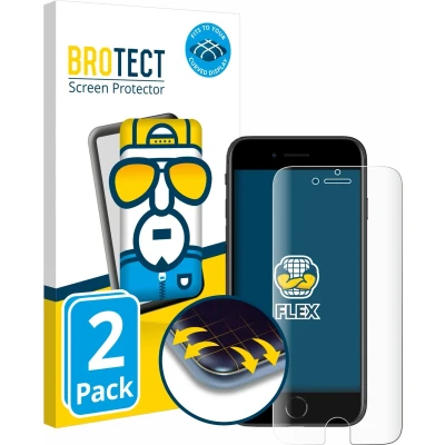 Afbeelding van BROTECT Volledig bedekkende screen protector (2 Stuk, Apple iPhone SE), Smartphone beschermfolie, Transparant