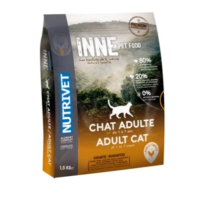 Afbeelding van 1,5kg Inne Cat Adult Chicken Nutrivet Kattenvoer