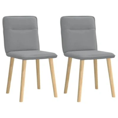 Afbeelding van Eetkamerstoelen 2 st stof lichtgrijs