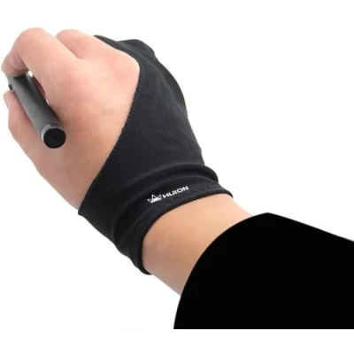 Afbeelding van HUION Kunstenaar Handschoen voor Grafische Tablets en Pad, Artist Glove Antifouling Digitale Tekening Handschoen, Tweevingerige Handschoenen van Lycra stof, Rechts Links Hand