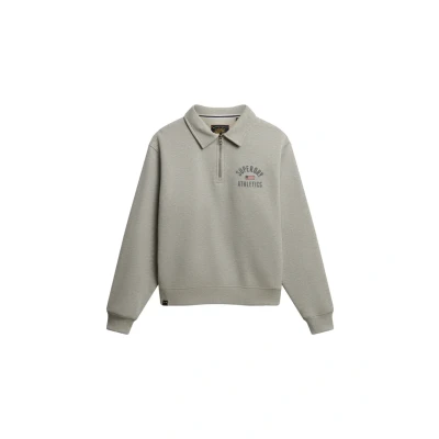 Afbeelding van Athletic Collared Halve Rits Trui Grey Grootte: 42