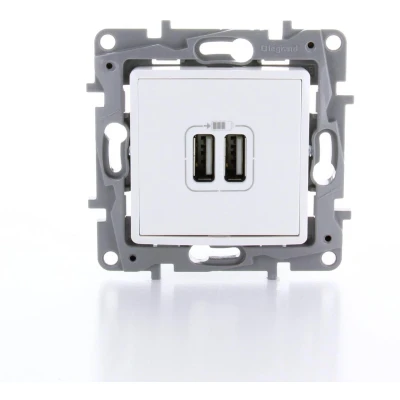 Afbeelding van Legrand NILOÉ dubbele inbouw USB lader wit