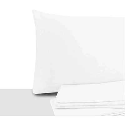 Afbeelding van Giovanni Dolcinotti Set met 2 kussenslopen voor tweepersoonsbed en eenpersoonsbed 50 x 80 cm, 100% katoen, gemaakt in Italië, kleur wit