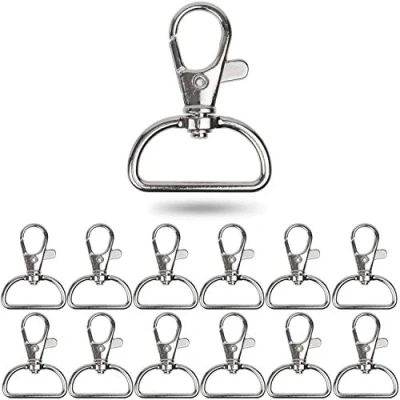 Afbeelding van Webbing tashaken, 12 delig, 25 mm breed, met 360 graden draaibare oogring, kleine karabijnhaak sleutelhangers voor tassen, sieraden en sleutels, Draaihaak d ring, Carabiner, Hooks, Key Rings