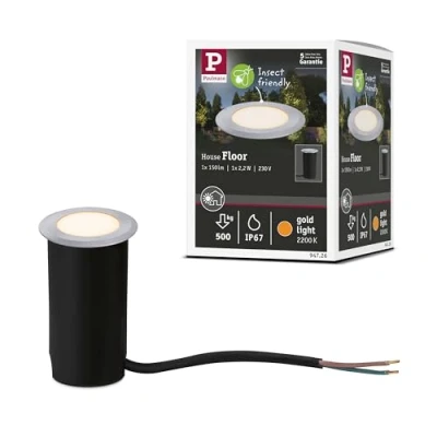 Afbeelding van Paulmann 94726 LED buitenverlichting grondinbouwlamp goudlicht insectvriendelijk IP67 rond 50mm 2200K 2,2W 60lm 230V alu kunststof, metaal