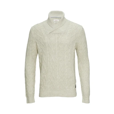 Afbeelding van s.Oliver MIT Zopfmuster Trui, Heren, Maat: Small, Helles beige
