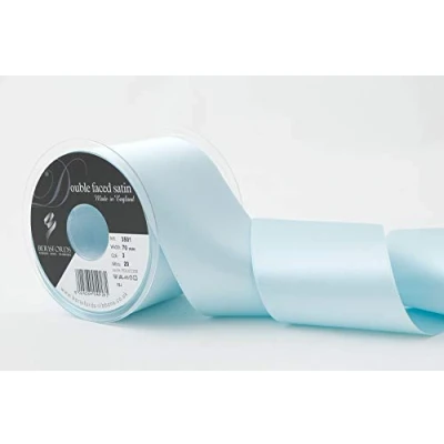 Afbeelding van Berisfords Dubbelzijdig satijnen lint, hemel, 70 mm breed, 20 meter lengte