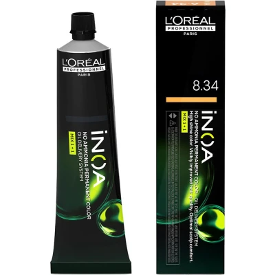 Afbeelding van Permanente Kleur L&#039;Oreal Professionnel Paris Inoa Color Nº 8.34 Licht Goudblond (60 g)