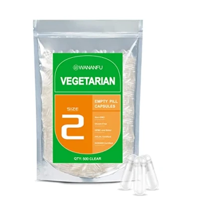 Afbeelding van WANANFU Grootte 2 Lege Capsules Vegetarisch (500 Count), Compatibel met Capsule Vulmachine Maat