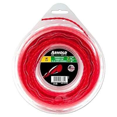 Afbeelding van ARNOLD, 2,7 mm x 27,4 m, klaverbladvorm, 1082 U4 2730 trimmerdraad AF 3,7, rood, rond, gedraaid