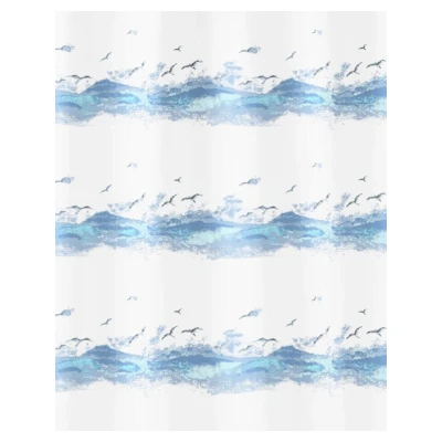 Afbeelding van Kleine Wolke douchegordijn Seaside blauw 180x200 cm