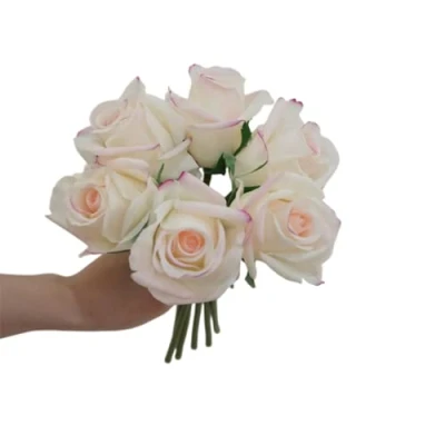 Afbeelding van CURTEK 6 stks Kunstmatige Rose Bloemen Real Touch Zijde 10.2 &quot;Enkele Stam Rozen voor Bruids Boeketten Diy Arrangement Boeket Bruiloft Thuis Tuin Decor (Roze)