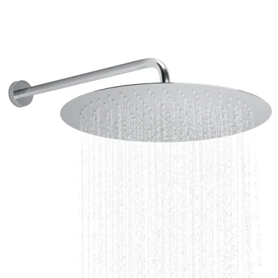 Afbeelding van JOHO Regendouchekop van roestvrij staal met anti kalksproeiers, groot 40 cm ronde inbouwdouchekoppen, douchekop, regendouche douchekop bombestendige douchearm, wandarm (D40 cm/40 cm)