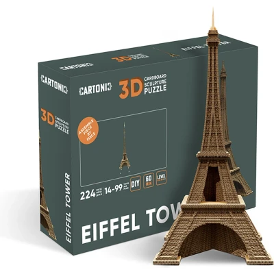 Afbeelding van Cartonic Eiffeltoren 3D puzzel DIY Frankijk Parijs Kinderen en volwassenen