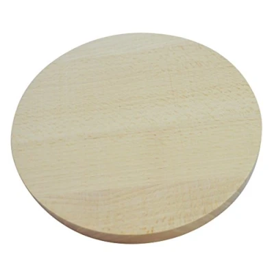 Afbeelding van Ronde snijplank van hout voor het snijden pizzahout dubbelzijdig 15 cm