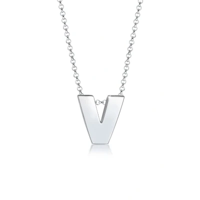 Afbeelding van Elli Buchstabe V Initialen Ketting, Dames, Maat: 45, Silber