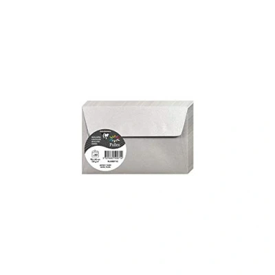 Afbeelding van Clairefontaine Ref 50071C Stuifmeel iriserende zelfklevende enveloppen (Pack van 20) 90 x 140 mm groot, 120gsm papier, gemakkelijk te pellen strip zilver