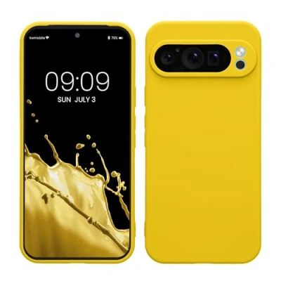 Afbeelding van kwmobile telefoonhoesje geschikt voor Google Pixel 9 Pro XL Hoesje smartphone Precisie camera uitsnede In stralend geel