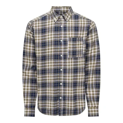 Afbeelding van ONSRAL LS Slim Check Shirt, Kangaroo/Checks: Dress Blues, XXL