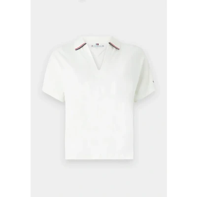 Afbeelding van Tommy Hilfiger Tipping OPEN Poloshirt, Dames, Maat: XXS, Ecru