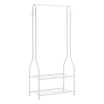 Afbeelding van Amazon Basics Kledingkast met twee planken onderin, wit, 67,9 x 35,5 149,8 cm