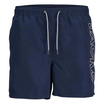 Afbeelding van Jack &amp; Jones Double LOGO Zwemshorts, Heren, Maat: XS, Navy blazer