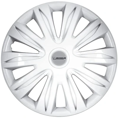 Afbeelding van MICHELIN Feline wieldop, wit, 14 inch, universele set van 4 voor de auto, ABS kunststof, nachtzichtsysteem, wit