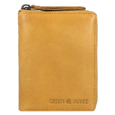 Afbeelding van Greenburry Vintage Washed Portemonnee, Heren, Maat: One Size, Yellow