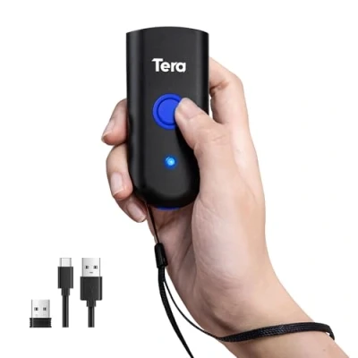Afbeelding van Tera Mini draagbare barcode scanner laser barcodescanner 3 in 1 Bluetooth &amp; USB kabel 2,4G Wireless voor 1D lezer werkt, 1100laser