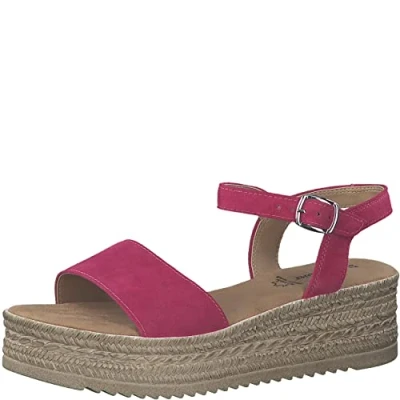 Afbeelding van s.Oliver Sandalen met plateauzool, Dames, Maat: 40, Fuchsia Leer
