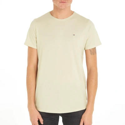 Afbeelding van Tommy Jeans SLIM Jaspe NECK Tshirt basic, Heren, Maat: Large, Newsprint