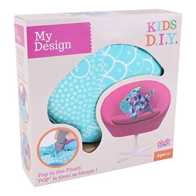 Afbeelding van ORB Decoratief Kussen Vis 14236 Plush Craft Blauw DIY Kinder Speelgoed Mijn Ontwerp Creativiteit Decoratie Kunstactiviteit 25,5 x Vanaf 5 jaar