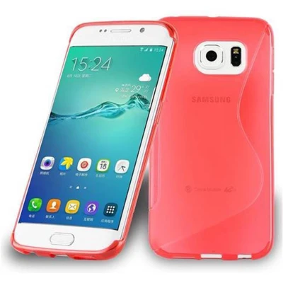Afbeelding van Cadorabo Hoesje geschikt voor Samsung Galaxy S6 EDGE PLUS in INFERNO ROOD Beschermhoes gemaakt van flexibel TPU silicone Case Cover
