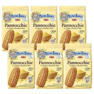 Afbeelding van MULINO BIANCO Pannocchie Kruimelkoekjes maiskoekjes 350g x 6 pakketten (Pannocchie, x6)