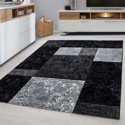 Afbeelding van Modern Vloerkleed Zwart / Grijs Laagpolig 80x300 cm