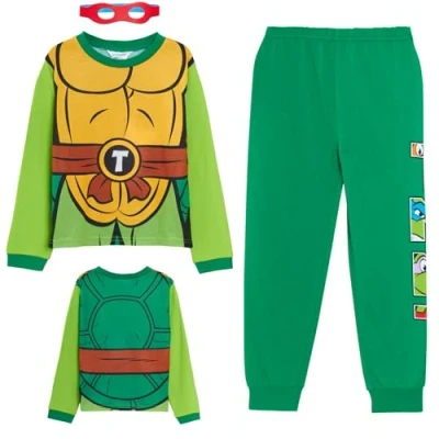 Afbeelding van Teenage Mutant Ninja Turtles Jongens pyjama met omkeerbaar masker TMNT Dress Up Pjs Leonardo Raphael Gift, Groen, 7 8 Jaren