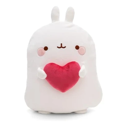 Afbeelding van MOLANG fleece deken &amp; knuffel in 1 (deken:175x140cm/knuffelhoes:35cm) wit Warme zachte 2 pluizige knuffelhoes om te bouwen tot reisdeken voor vrouwen, mannen en kinderen