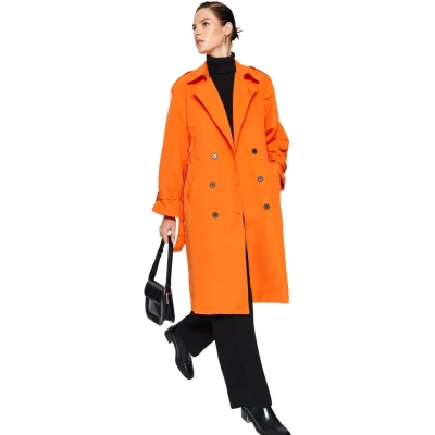 Afbeelding van Trendyol Donker Marineblauwe Oversized Trenchcoat Met Riem Twoss21Tr0005