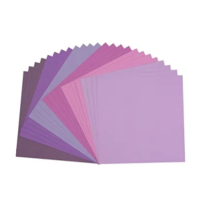 Afbeelding van Vaessen Creative Florence Cardstock Papier, paars, 216 g/m², vierkant, 30,5 x cm, 20 stuks, textuur, voor scrapbooking, kaarten, stansen en ander knutselwerk