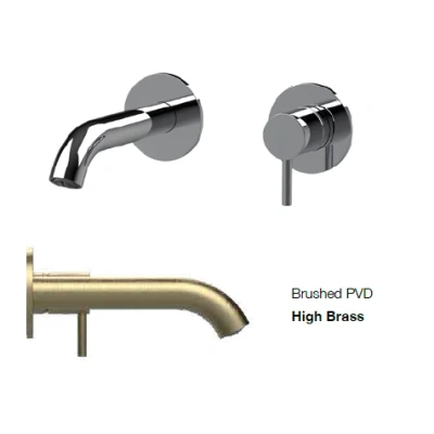 Afbeelding van SB Round inbouw wastafelmengkraan geborsteld messing PVD 132mm