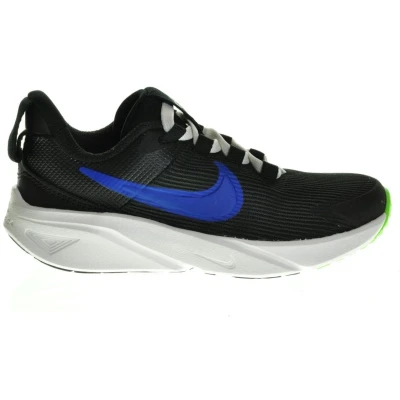 Afbeelding van Nike Performance STAR Runner 4 Unisex Hardloopschoenen competitie voor kinderen, Maat: 33, Black/racer blue/summit white/green strike