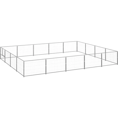 Afbeelding van vidaXL Hondenkennel 20 m² staal zilverkleurig