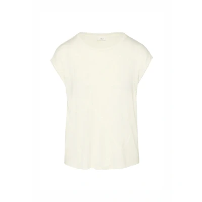 Afbeelding van s.Oliver Black Label MIT Pailletten Tshirt print, Dames, Maat: 34, Ecru