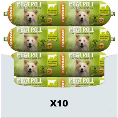 Afbeelding van 10x Fokker Meat Roll Rund Zalm 800 gr