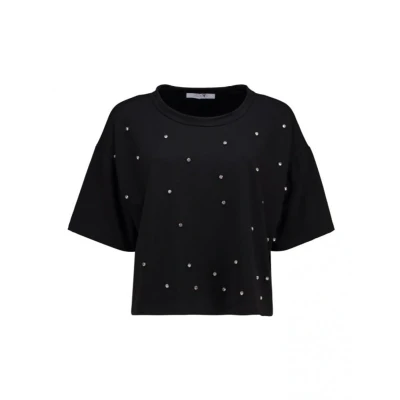 Afbeelding van Hailys 3/4 C SW Je44an T shirt zwart L Katoen Basics, Street wear