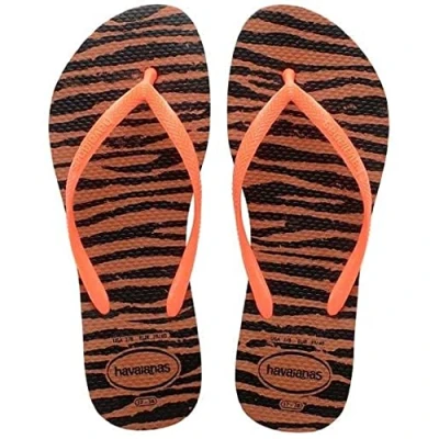 Afbeelding van Havaianas Slim Animals dames Teenslippers. Teenslipper, Veelkleurig (Rust/Orange) , 33/34 EU