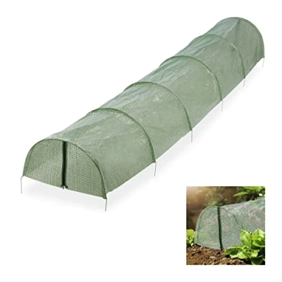 Afbeelding van Relaxdays kweektunnel folie voor tuin 2,9 meter folietunnel tuintunnel met gaas